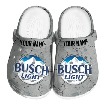 Custom Busch Light Busch Icon Gray Blue Clogs
