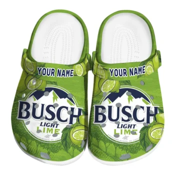 Custom Busch Light Lime Leaf Green Yellow Clogs
