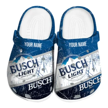 Custom Busch Light Scratch Marks Blue White Clogs