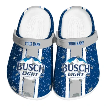 Custom Busch Light Strip Mark Blue Gray Clogs