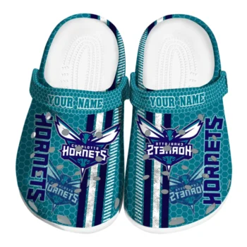 Custom Charlotte Hornets Contrasting Stripes Clogs