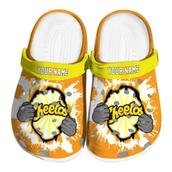 Custom Cheetos Fist Burst Orange Yellow Clogs