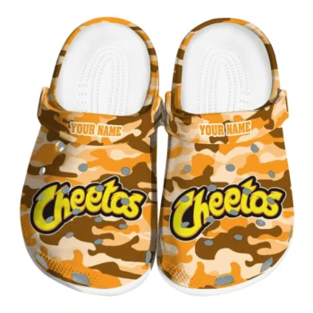 Custom Cheetos Pattern Orange Brown Clogs