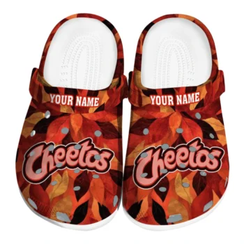 Custom Cheetos Text Overlay Red Orange Clogs