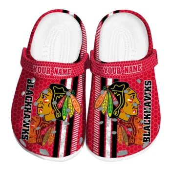 Custom Chicago Blackhawks Contrasting Stripes Clogs