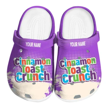 Custom Cinamon Toast Crunch Brush Purple Beige Clogs