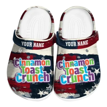 Custom Cinamon Toast Crunch Flag Crunch Red White Clogs