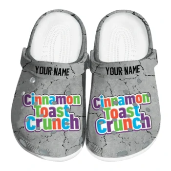 Custom Cinamon Toast Crunch Stone Effect Gray Clogs