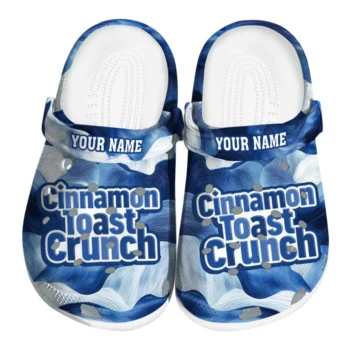 Custom Cinamon Toast Crunch Wave Blue White Clogs