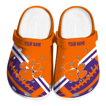 Custom Clemson Tigers Football Motif Clogs