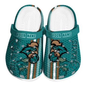 Custom Coastal Carolina Chanticleers Contrasting Stripes Clogs