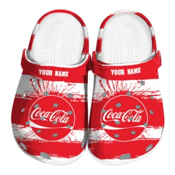 Custom Coca-Cola Coca-Cola Brush Red White Clogs
