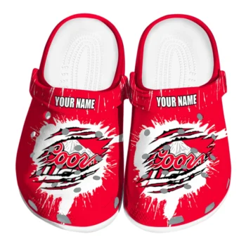 Custom Coors Light Beer Claw Slash Red White Clogs