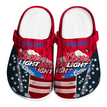 Custom Coors Light Beer Label Red Blue Clogs