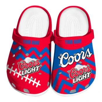 Custom Coors Light Beer Script Red Blue Clogs