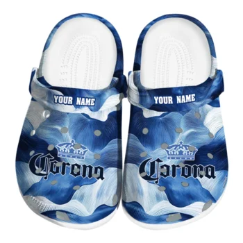 Custom Corona Beer Blue Wave Blue White Clogs