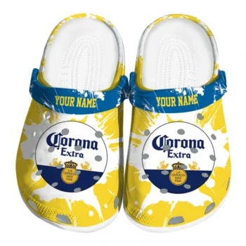 Custom Corona Beer Crest Pop Yellow Blue Clogs