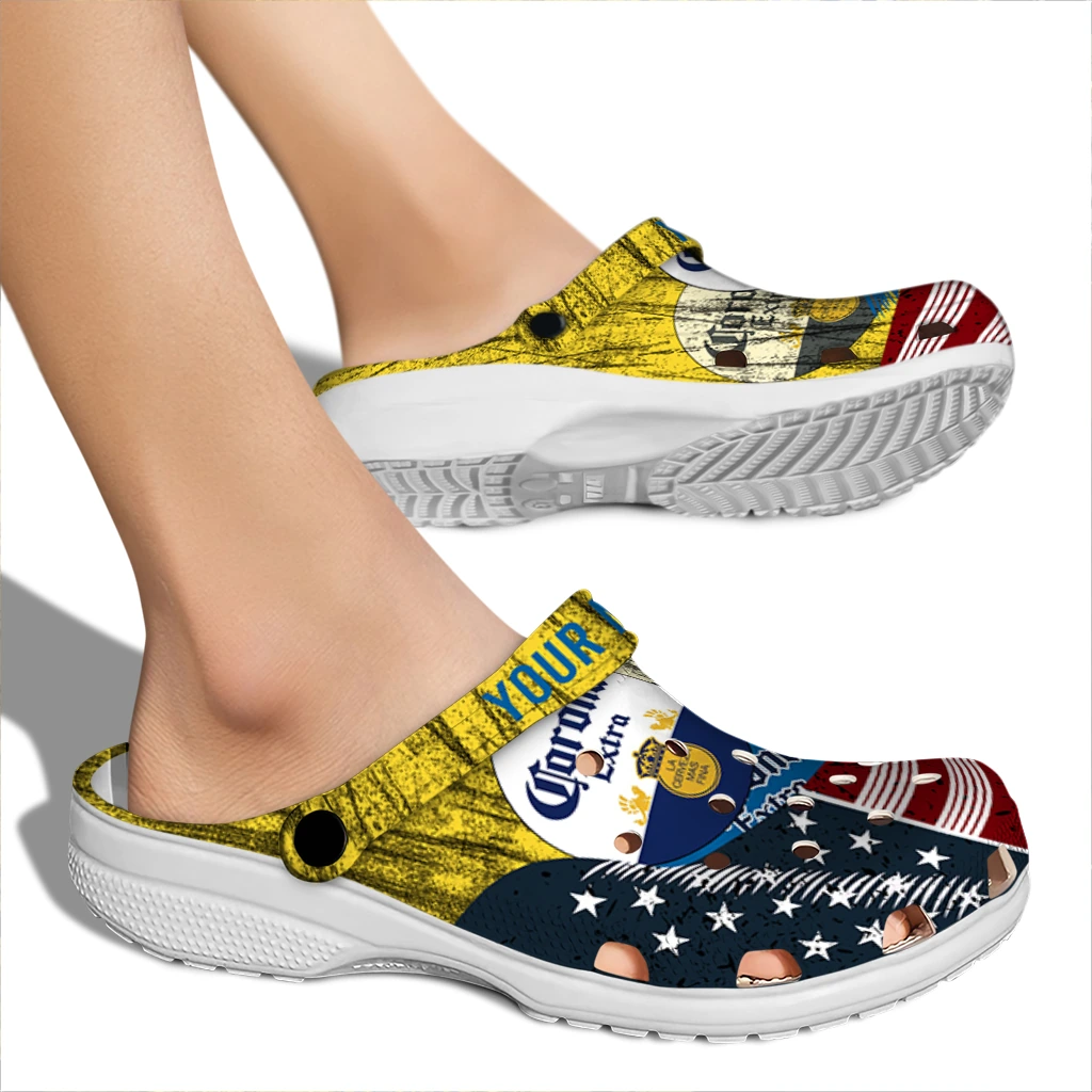 custom-corona-beer-distressed-effect-yellow-blue-clogs-fashion-forward-hey-clogs.webp