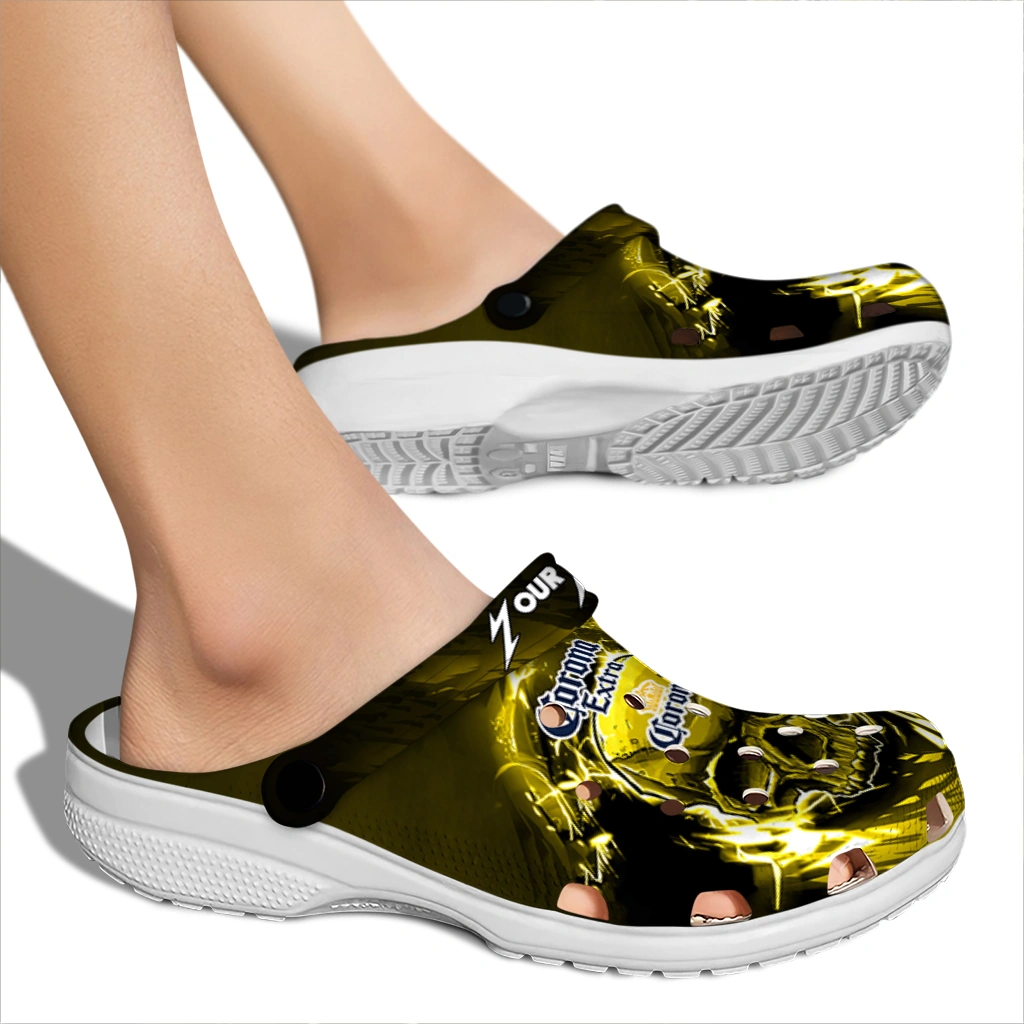 custom-corona-beer-skull-thunder-yellow-black-clogs-fashion-forward-hey-clogs.webp