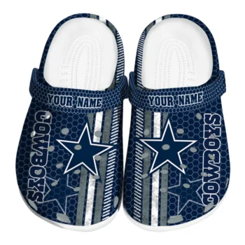Custom Dallas Cowboys Contrasting Stripes Clogs