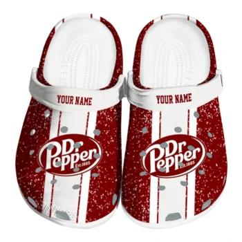 Custom Dr Pepper Classic Red White Clogs