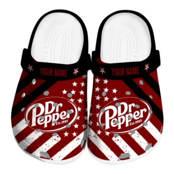 Custom Dr Pepper Classic Stars Red Black Clogs