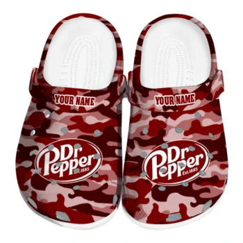 Custom Dr Pepper Red Camouflage Red Pink Clogs