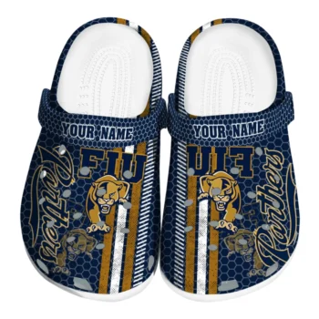 Custom FIU Panthers Contrasting Stripes Clogs