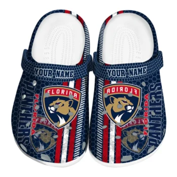 Custom Florida Panthers Contrasting Stripes Clogs
