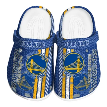 Custom Golden State Warriors Contrasting Stripes Clogs