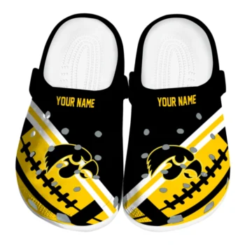 Custom Iowa Hawkeyes Football Motif Clogs