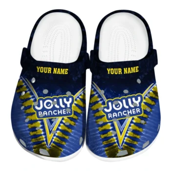 Custom Jolly rancher Arrow Designs Blue Yellow Clogs