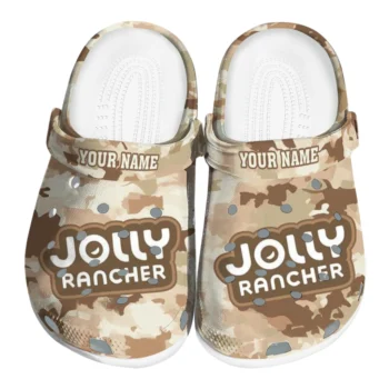 Custom Jolly rancher Beige Camouflage Beige Brown Clogs