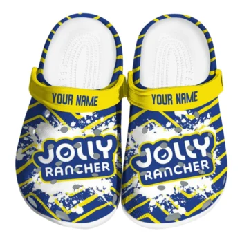 Custom Jolly rancher Custom Name Blue Yellow Clogs