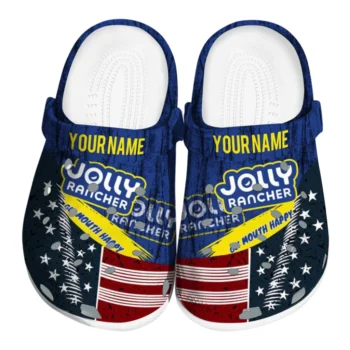 Custom Jolly rancher Patriotic Stars Blue Red Clogs