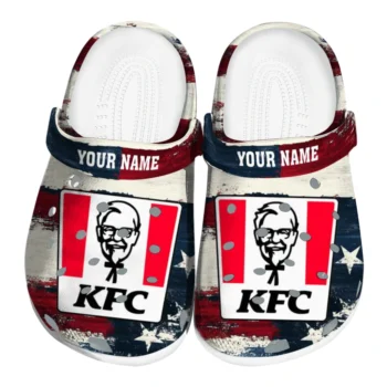 Custom KFC Bucket Stripes Red White Clogs