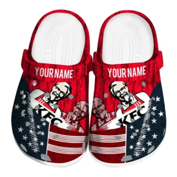 Custom KFC Flag Red Navy Clogs