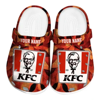 Custom KFC Leaves Red Orange Clogs