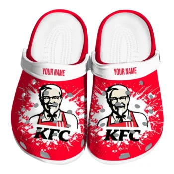 Custom KFC Logo Burst Red White Clogs