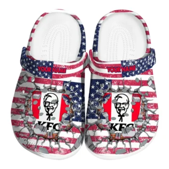 Custom KFC Patriot Split Red Blue Clogs