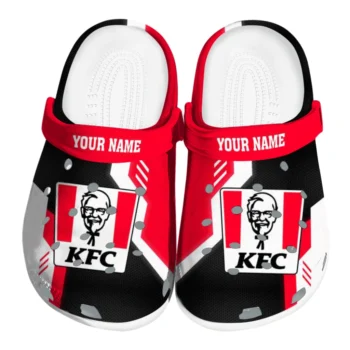 Custom KFC Red Icon Red Black Clogs