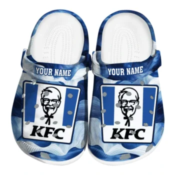 Custom KFC Wavy Texture Blue White Clogs