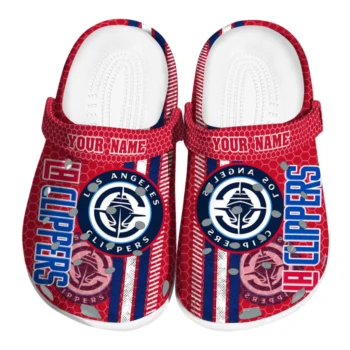 Custom Los Angeles Clippers Contrasting Stripes Clogs