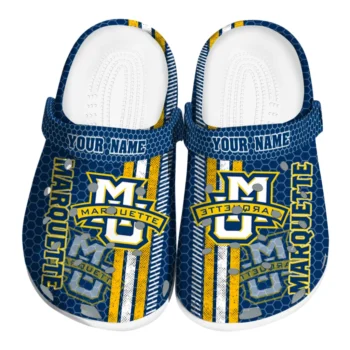 Custom Marquette Golden Eagles Contrasting Stripes Clogs