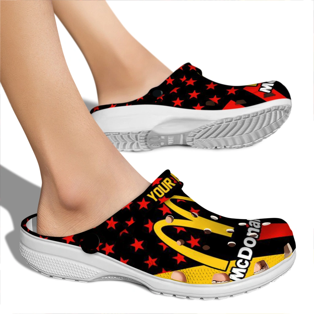 custom-mcdonalds-arches-redstars-black-yellow-clogs-fashion-forward-hey-clogs.webp
