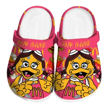 Custom McDonald's Cheerleader Snacks Pink Yellow Clogs