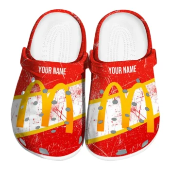 Custom McDonald's French Fry Red White Clogs