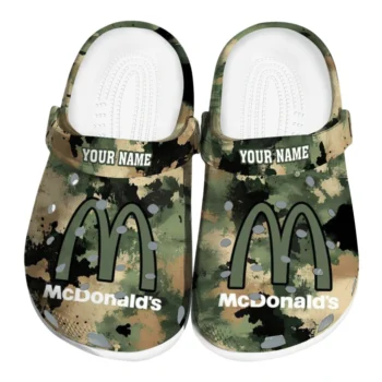 Custom McDonald's Green Camouflage Green Black Clogs