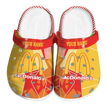Custom McDonald's Striped Arches Red Yellow Clogs