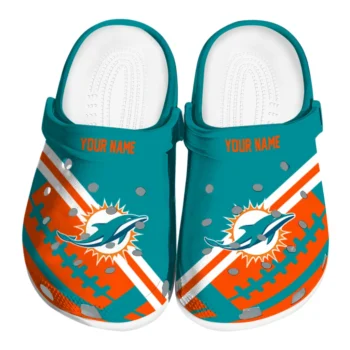 Custom Miami Dolphins Football Motif Clogs